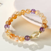 Natural Yellow Pagoda Crystal Citrine Freeform Bracelet - Wisdom & Nobility